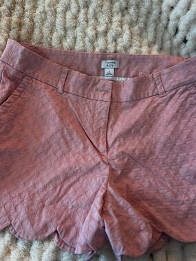 crown & ivy Blush Pink Textured Jacquard Shorts